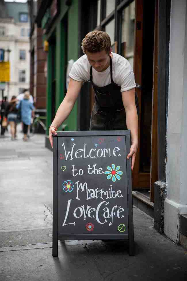 Marmite Marmite pop up Love cafe in Soho, London. July 22 2015.